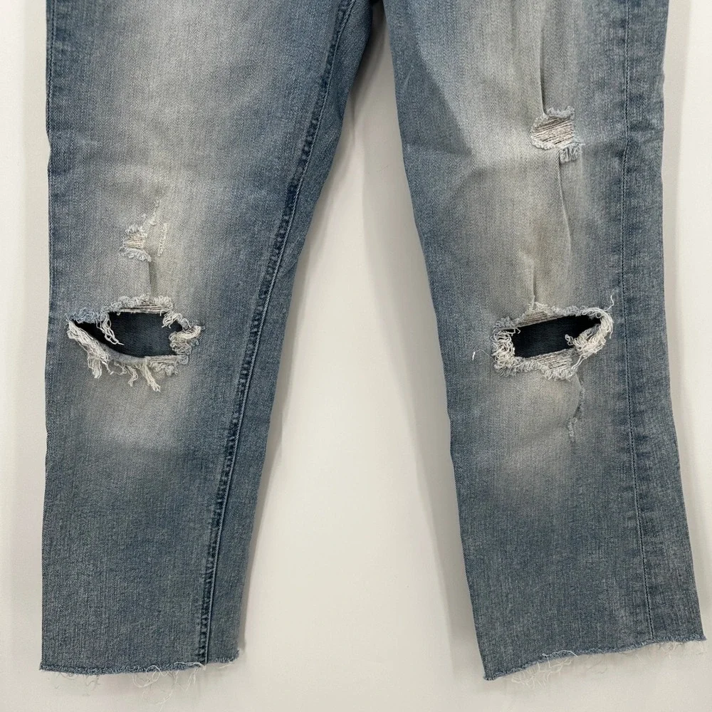 Mother The Tripper Cut Flowers High‎ Rise Distressed Straight Leg Ankle Jeans 26